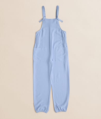 BKE Girls - Smocked Jogger Overalls front view