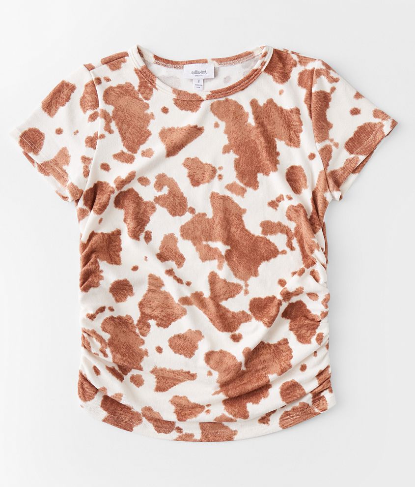 Girls - Willow & Root Ruched Cow Print Top