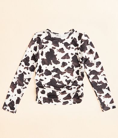 BKE Girls - Cow Print Top front view