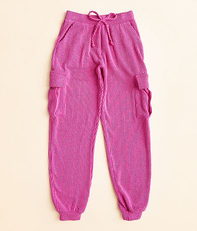 Willow & Root Girls - Urban Ribbed Cargo Jogger front view