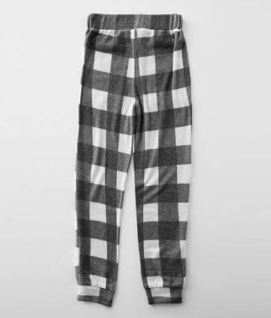 BKE Girls - Brushed Buffalo Plaid Jogger BACK