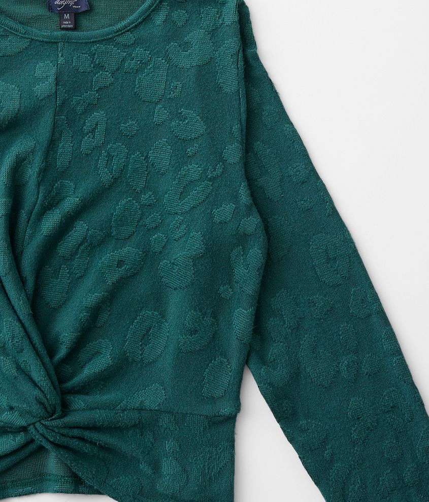 Girls - Textured Animal Print Top