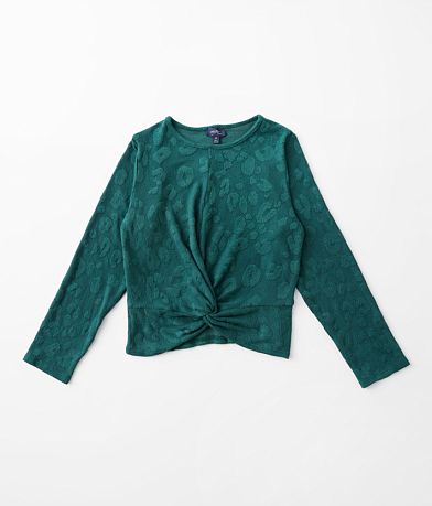 Daytrip Girls - Textured Animal Print Top front view