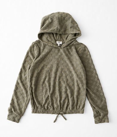 BKE Girls - Brushed Checker Hoodie front view