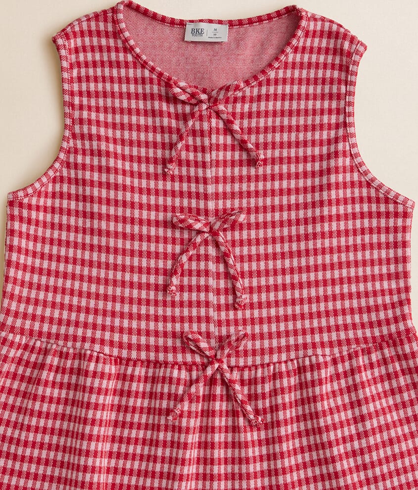 Girls - Gingham Peplum Tank Top