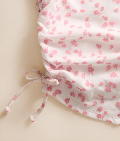 Girls - Flocked Floral Mesh Top thumbnail 5