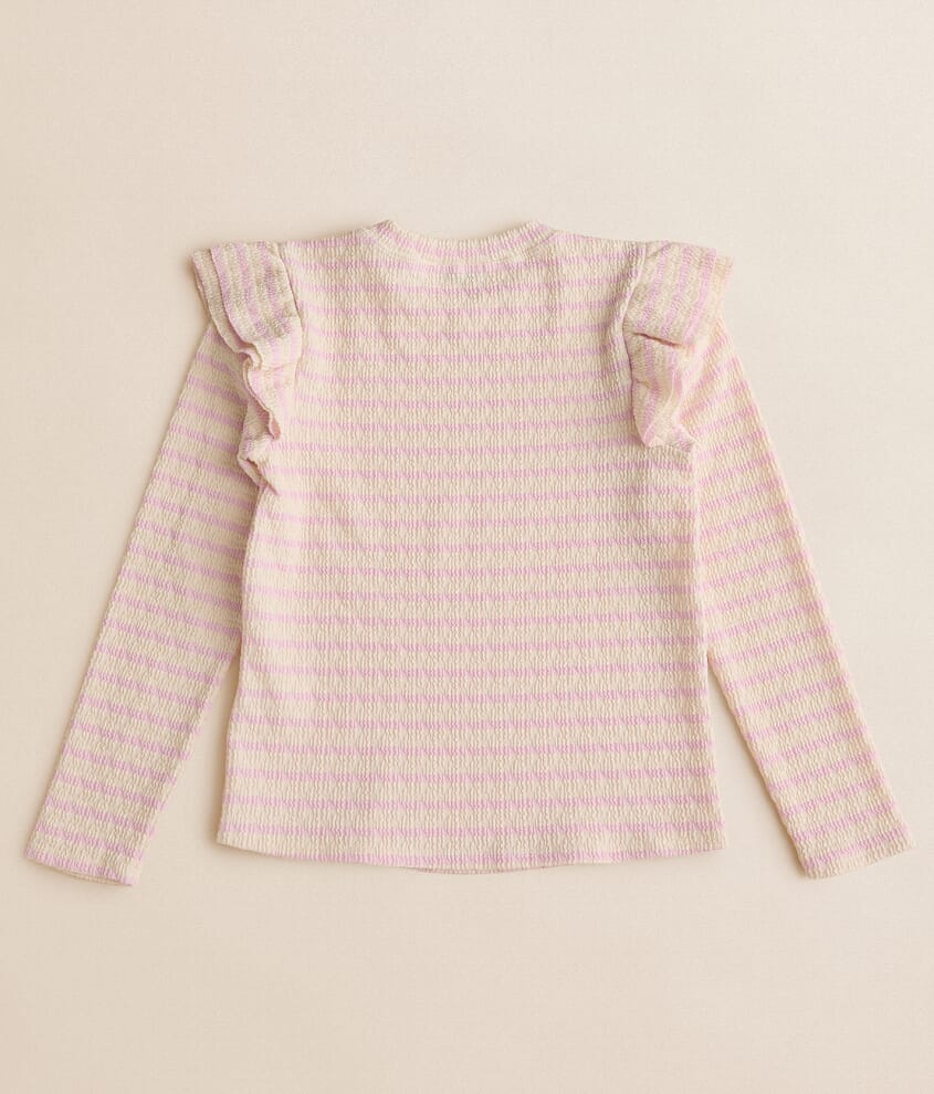 Girls - Striped Ruffle Top