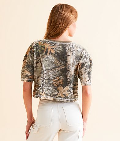Gilded Intent Camo Boxy Cropped T-Shirt BACK