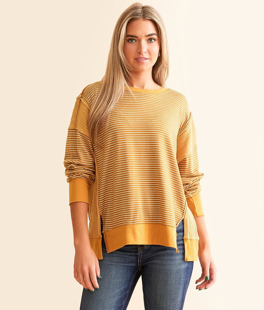 BKE Striped Knit Top front view