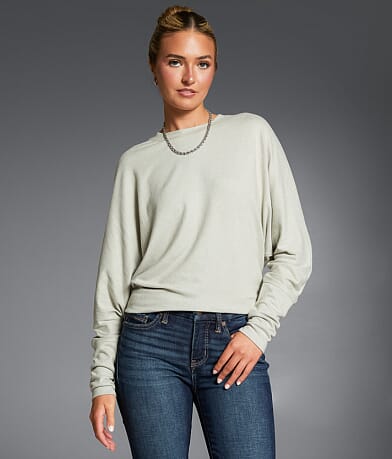 Buckle Black Marled Top front view