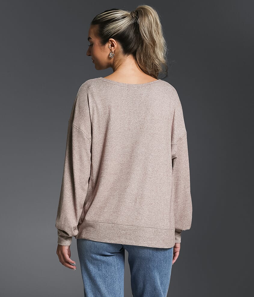 Marled Knit Top