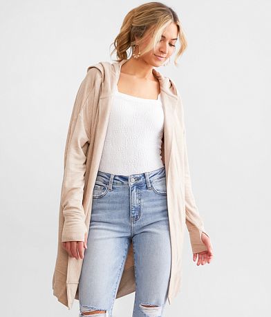 Mono B Longline Hooded Cardigan FULL_LEFT_SIDE