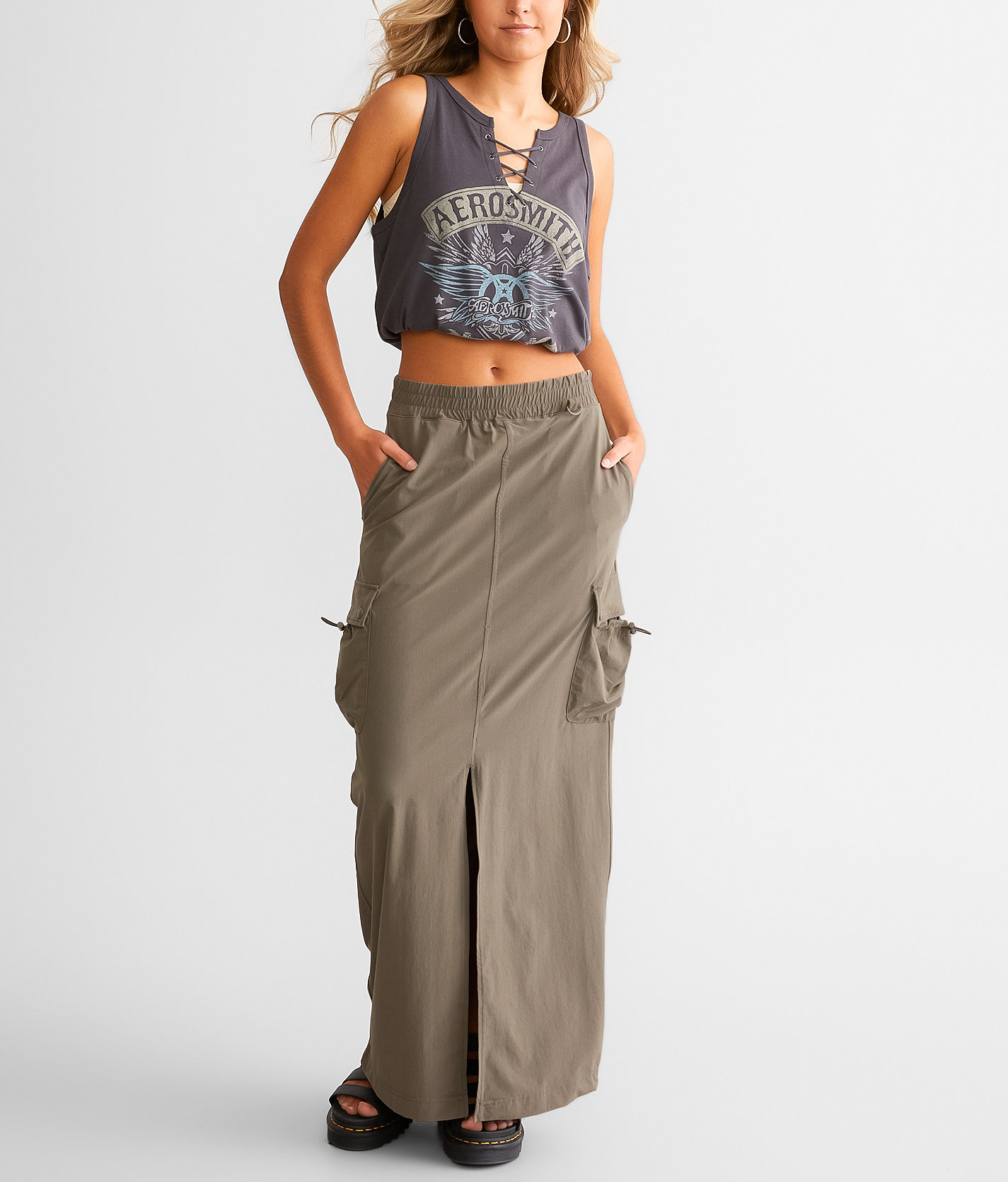 Mono B Cargo Maxi Skirt - Women's Skirts In Olive | Buckle