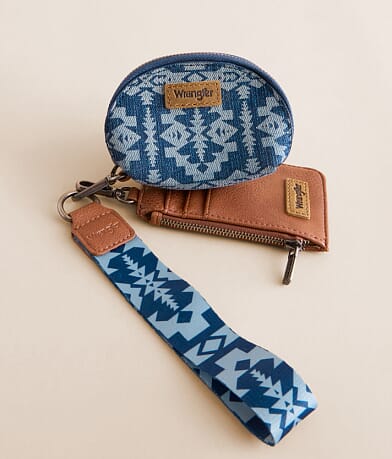 Wrangler® Southwestern Denim Wristlet front view