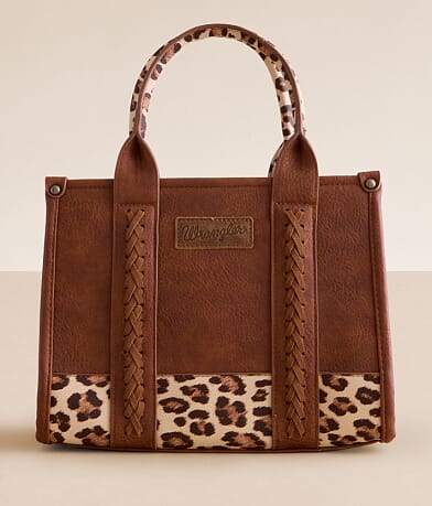 Wrangler® Leopard Print Structured Tote front view