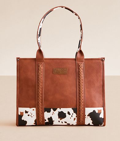 Wrangler® Cow Print Structured Tote front view