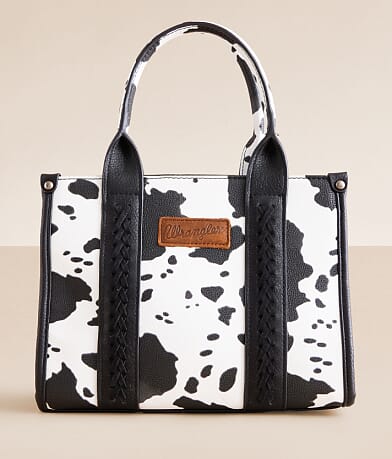 Wrangler® Cow Print Structured Purse front view