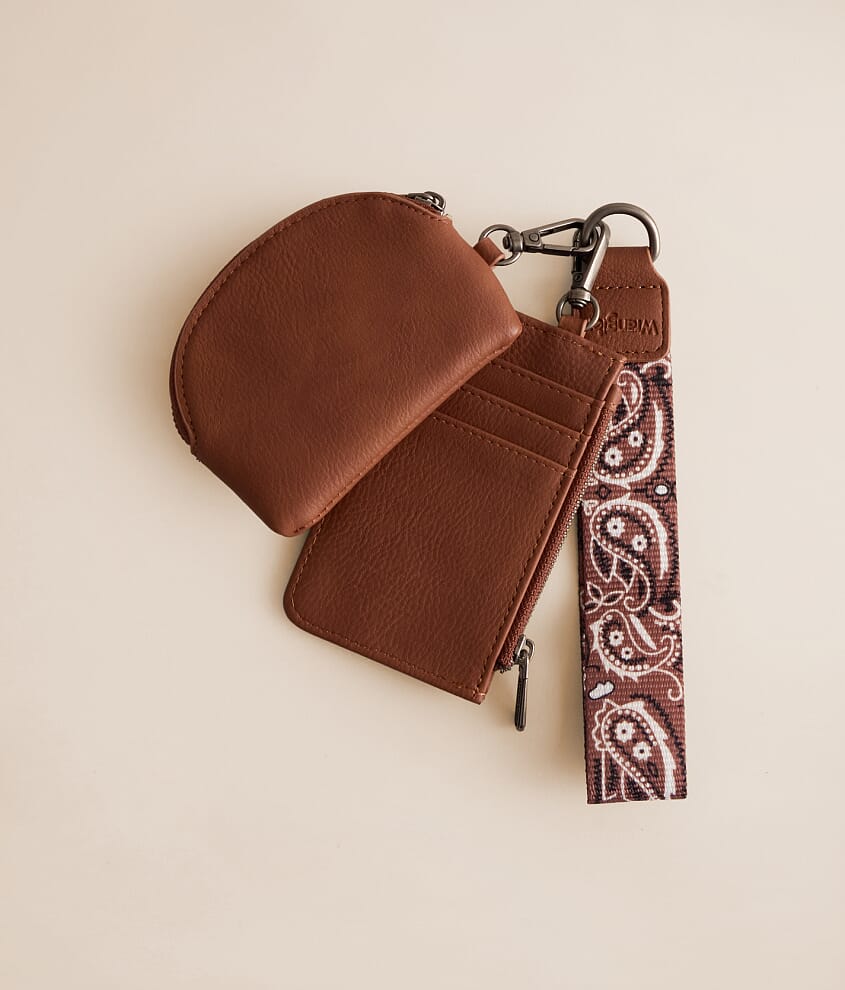Paisley Embroidered Wristlet Wallet