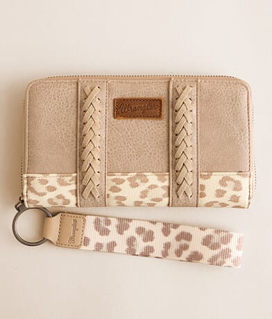 Wrangler® Leopard Wristlet Wallet front view