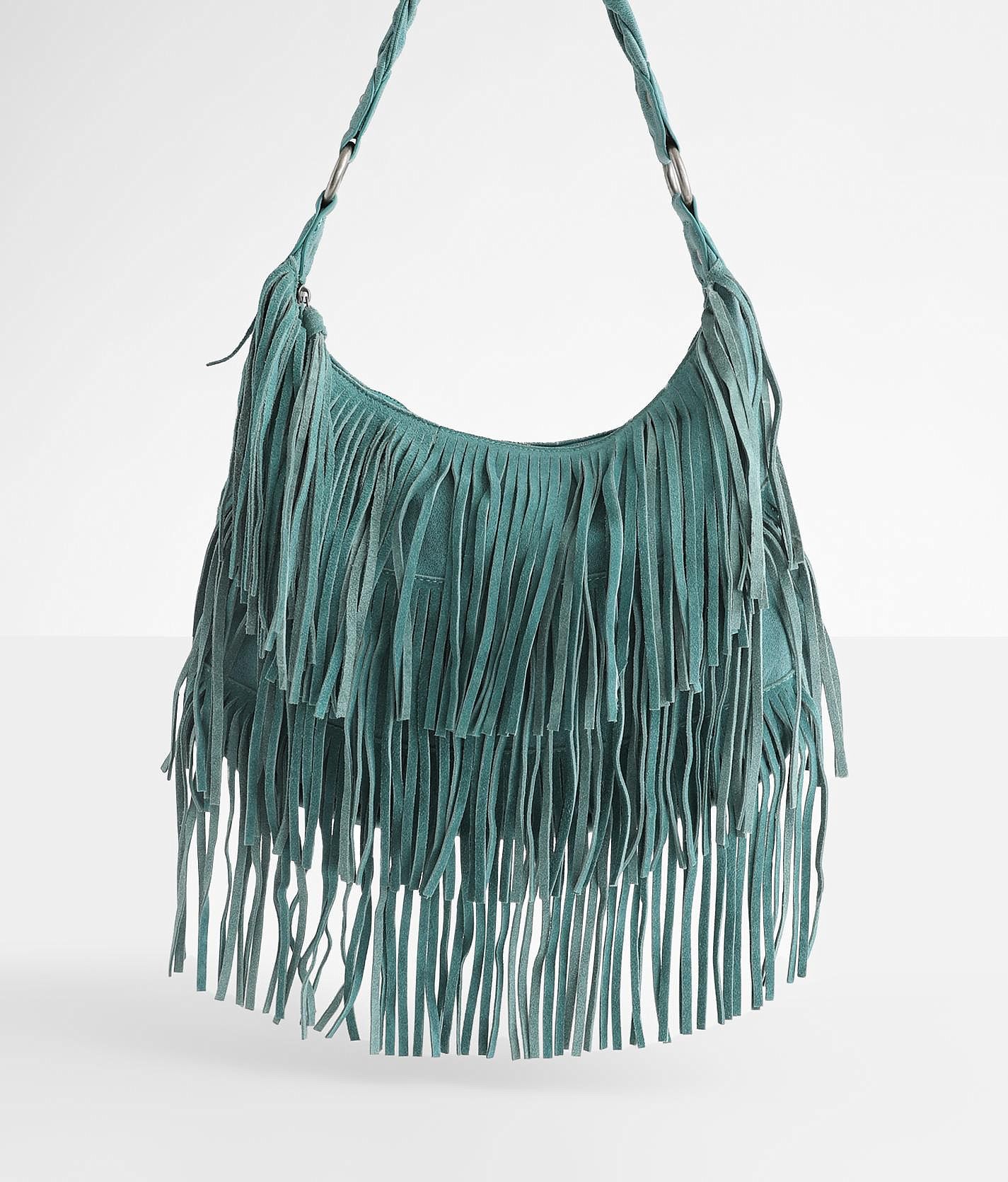 L & B Teal & Pink Fringe Purse