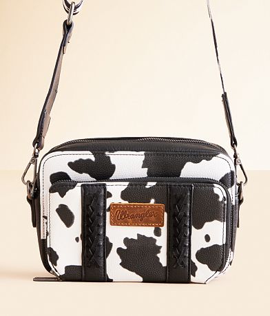 Wrangler® Cow Print Crossbody Purse front view