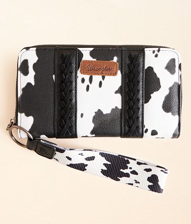 Wrangler® Cow Print Wristlet Wallet front view
