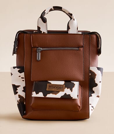 Wrangler® Cow Print Backpack front view