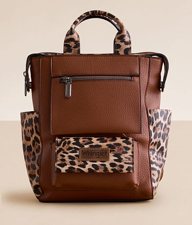 Wrangler® Pieced Leopard Backpack front view