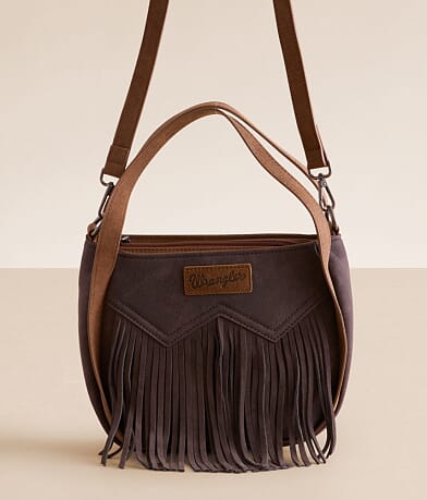 Wrangler® Leather Fringe Crossbody Purse front view