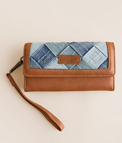 Wrangler® Denim Patch Wristlet Wallet front view