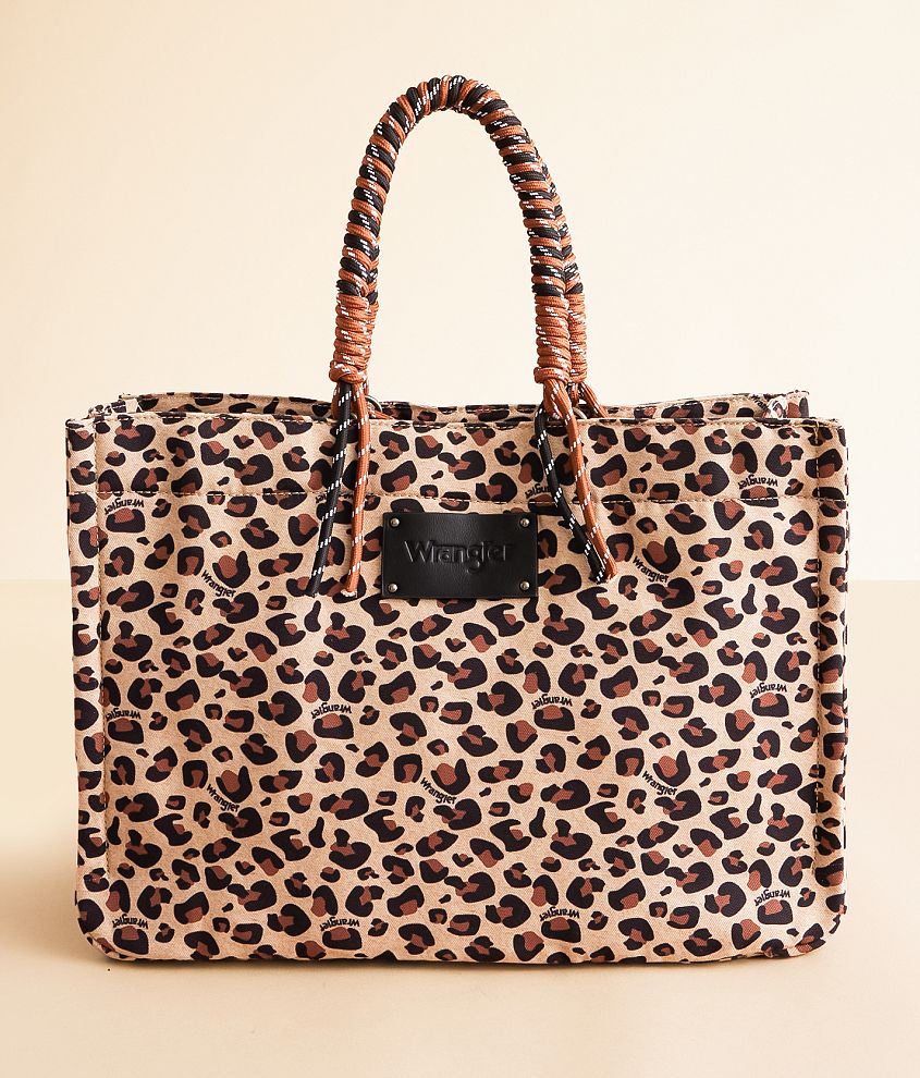 Wrangler&#174; Leopard Canvas Tote front view