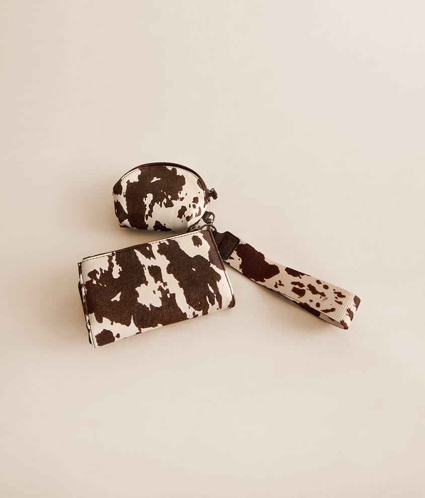 Cow Print Wristlet Wallet