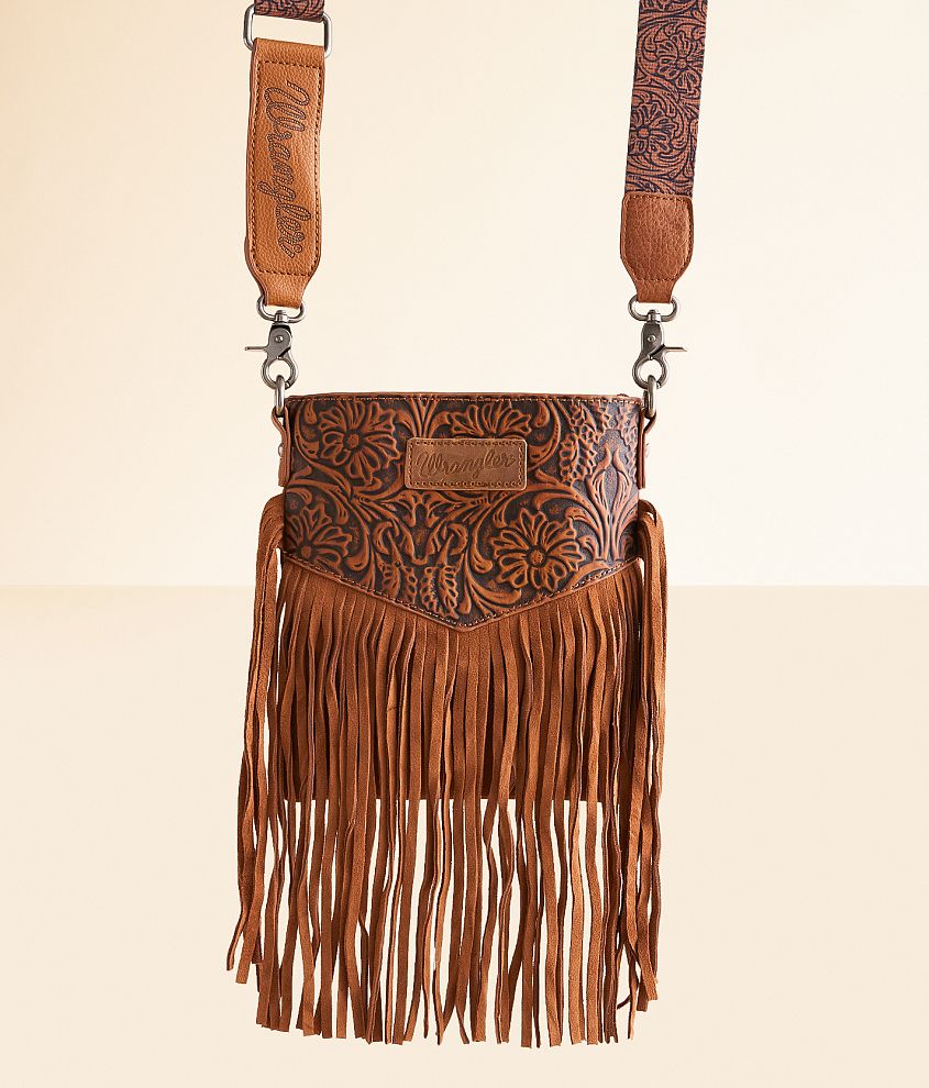 Wrangler Tooled Leather Fringe Purse