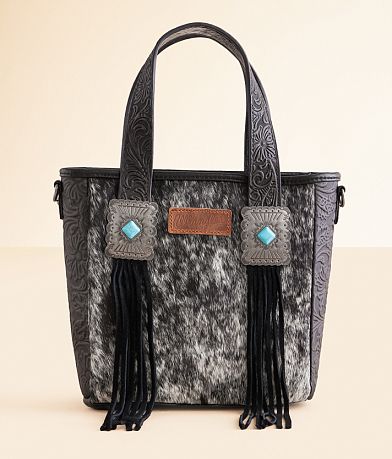 Wrangler® Vintage Floral Cowhide Leather Purse front view