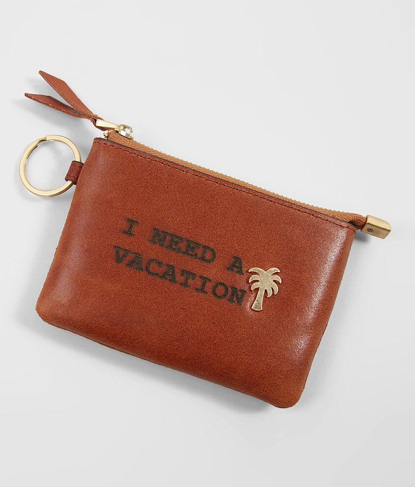 Most Wanted I Need A Vacation Leather Wallet front view