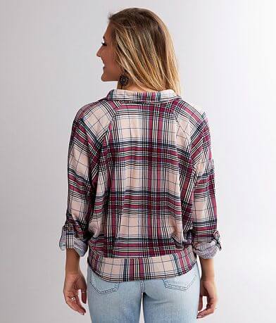 Daytrip Flannel Front Tie Shirt BACK