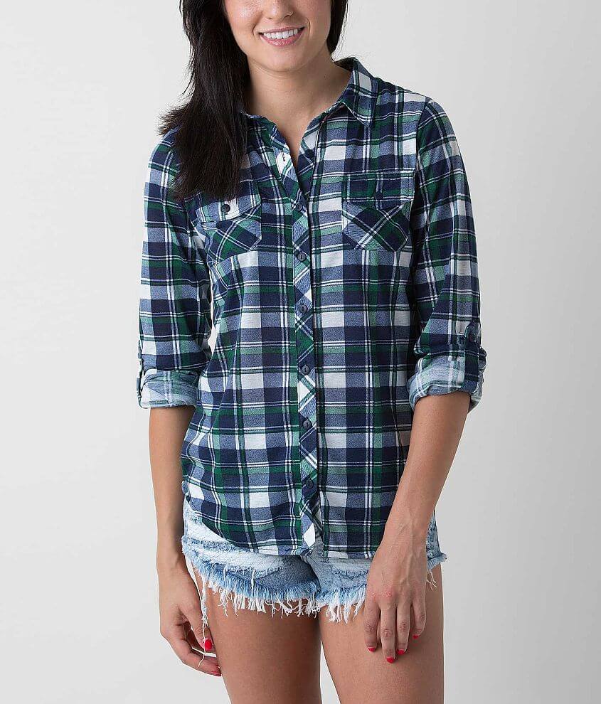 Passport Plaid Shirt - Women's Shirts & Blouses in Hunter Green Navy |  Buckle