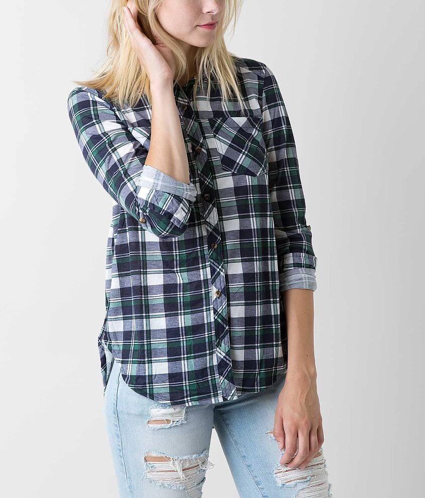 Passport Plaid Shirt - Women's Shirts/Blouses in Hunter Green Navy | Buckle