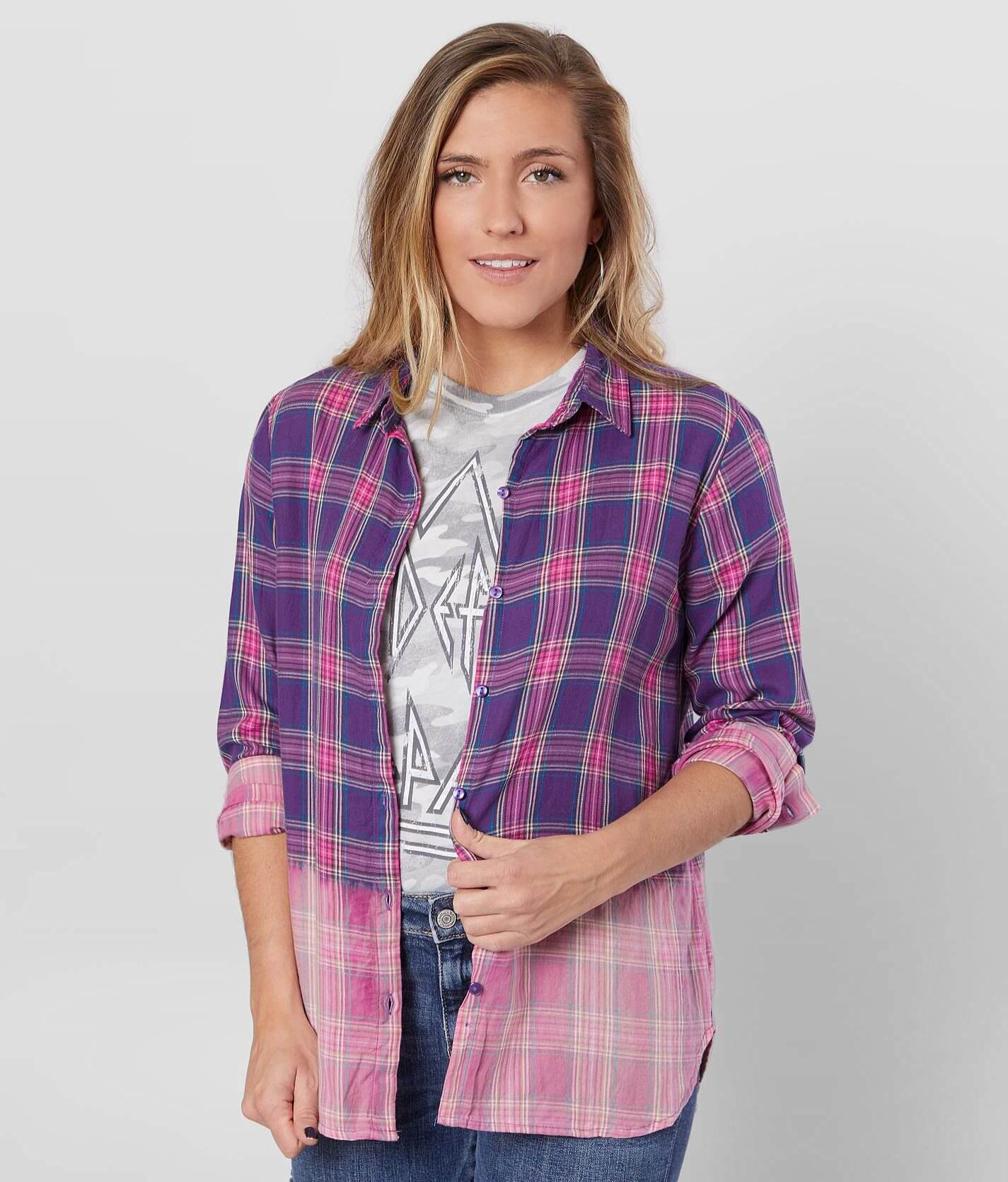 plaid pink shirt