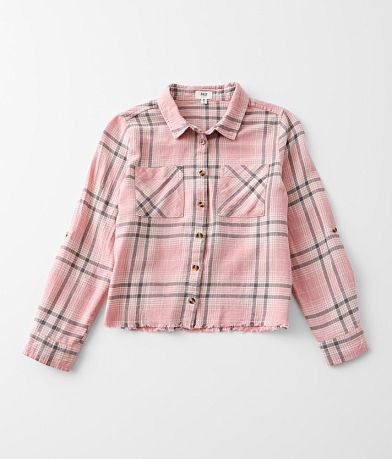 BKE Girls - Flannel Shirt FULL_LEFT_SIDE