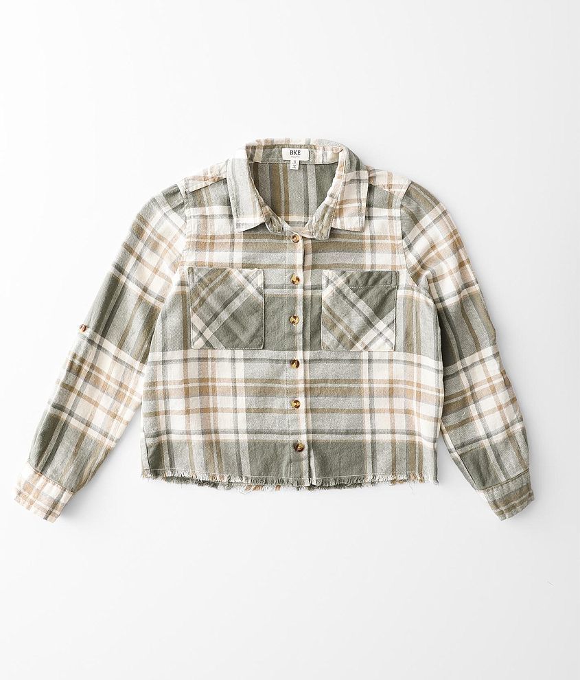 Girls - BKE Flannel Shirt front view