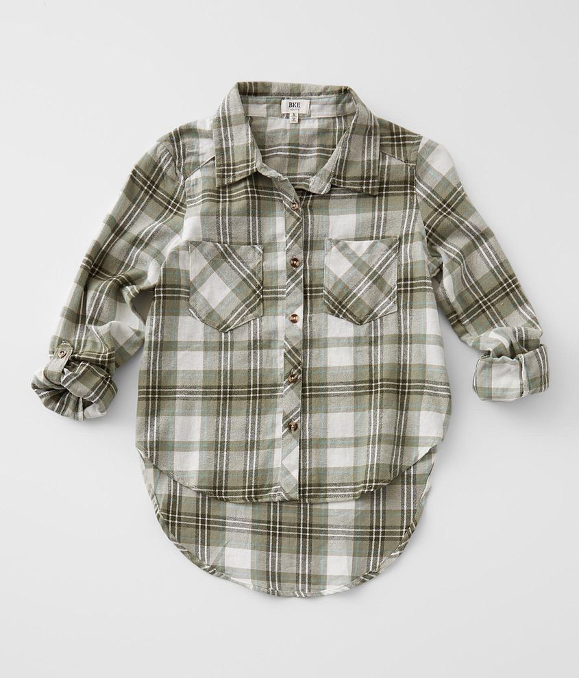 Girls - BKE Flannel Shirt front view