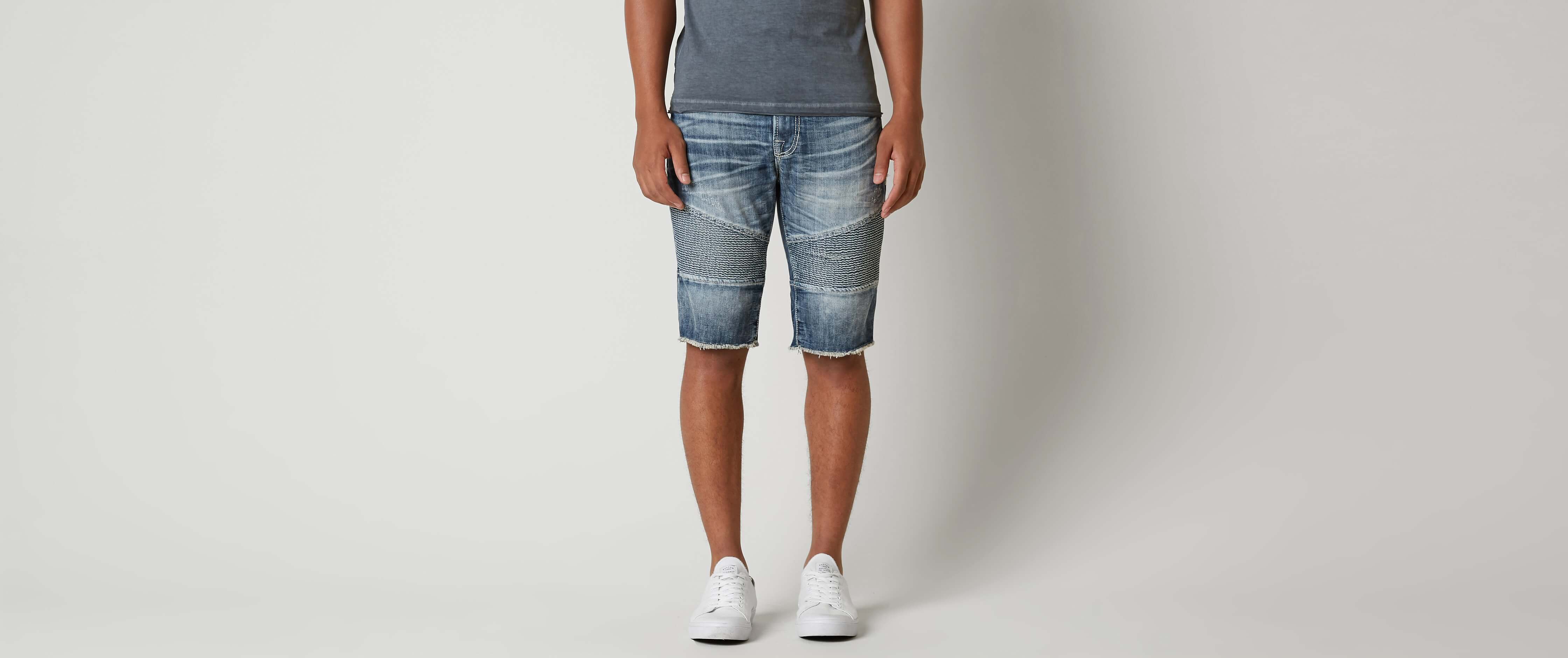 buckle mens jean shorts