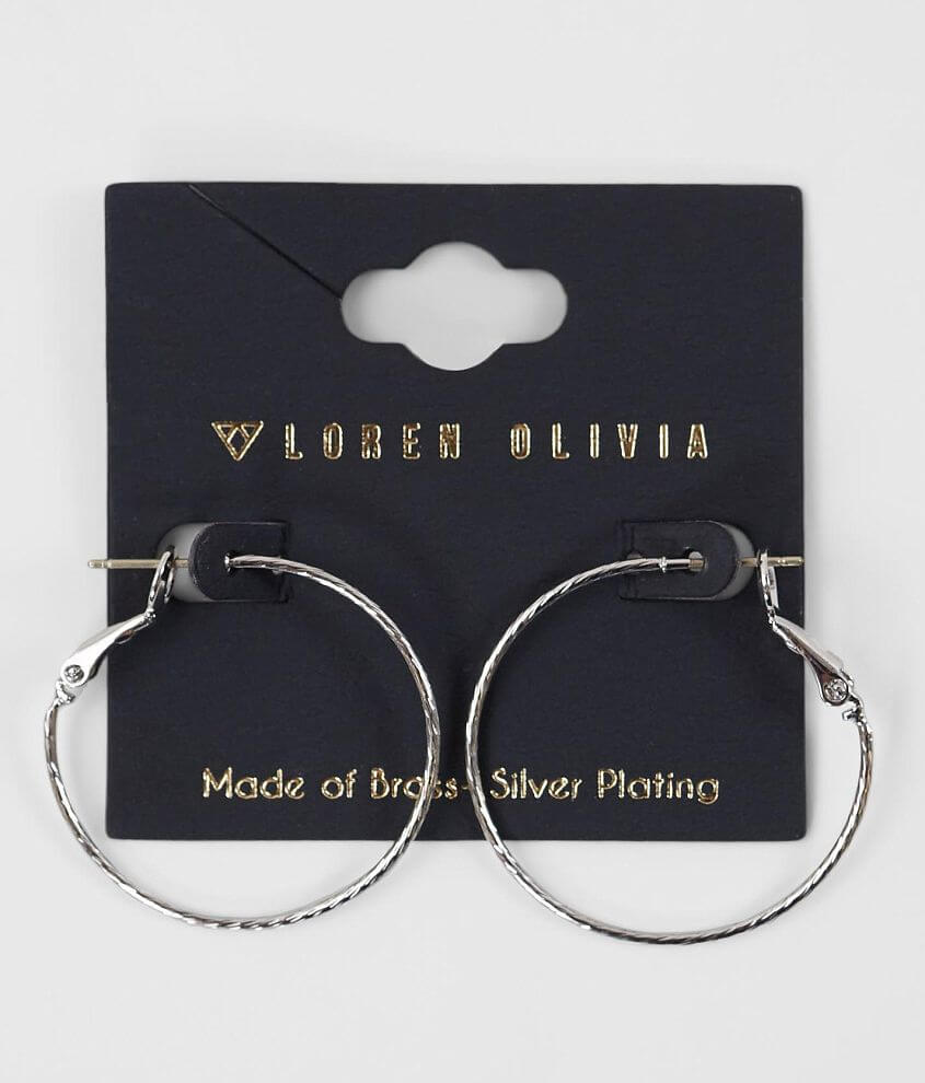 Loren Olivia Plated Brass Hoop Earring front view
