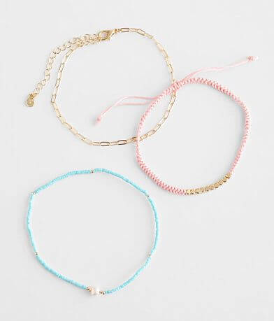 BKE Mixed 3 Pack Ankle Bracelet Set