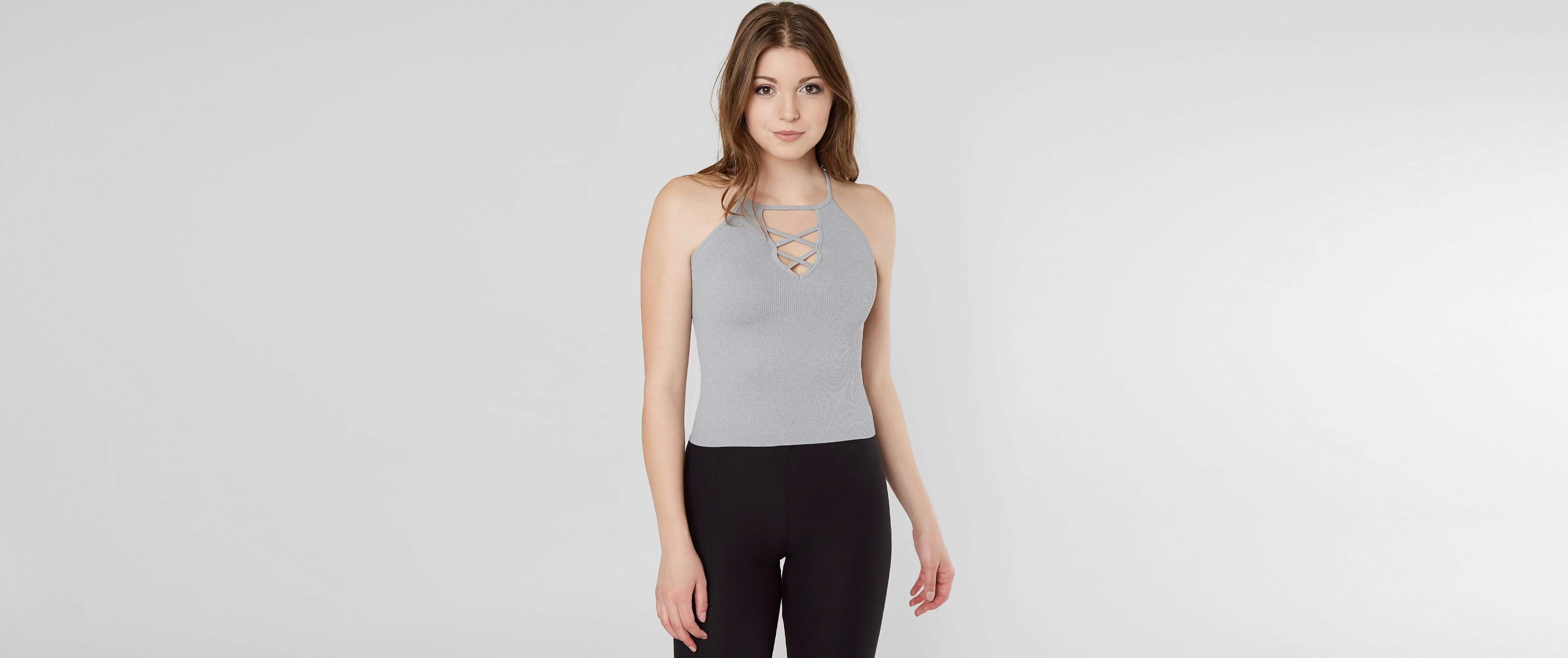 Image of Suzette High Neck Cropped Tank Top