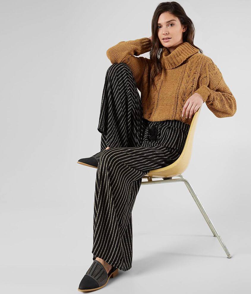 Mustard Seed Striped Wide Leg Pant front view