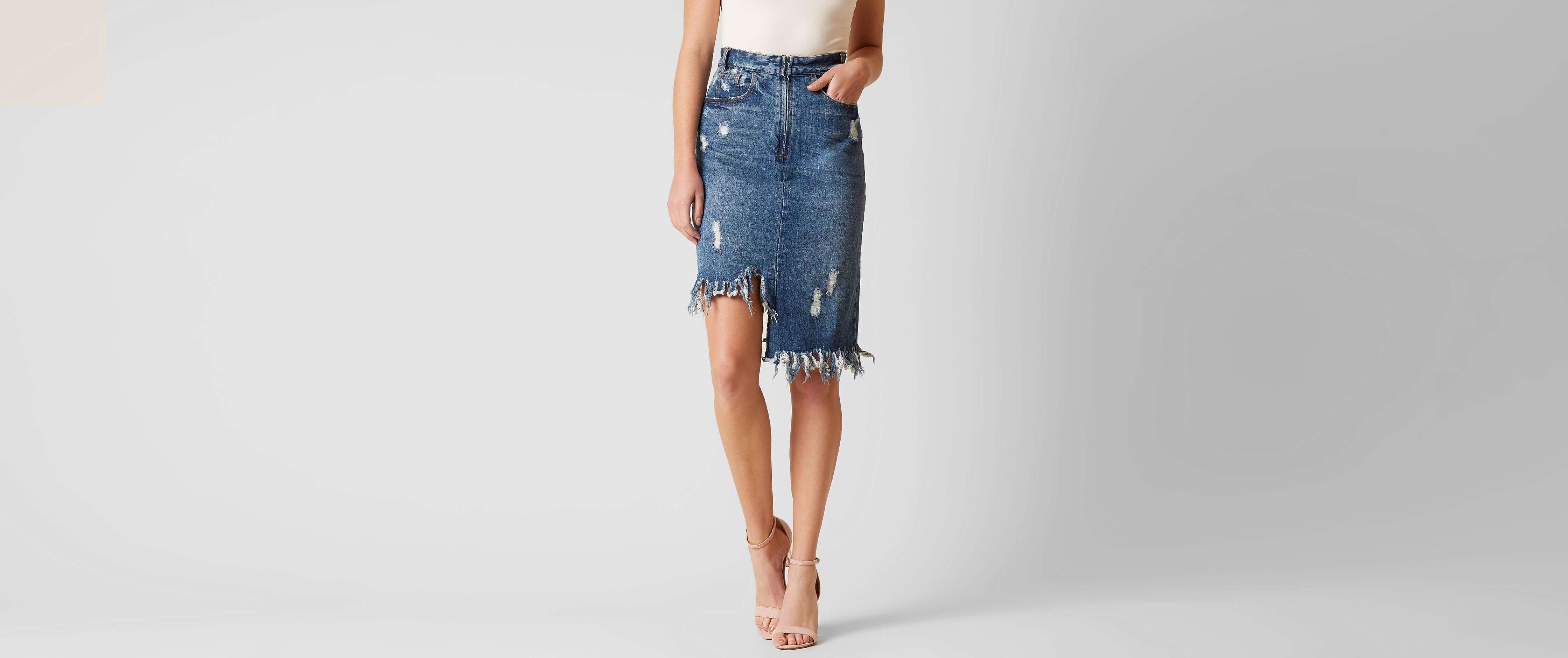 Mustard Seed Denim Skirt Women's Skirts in Denim Buckle