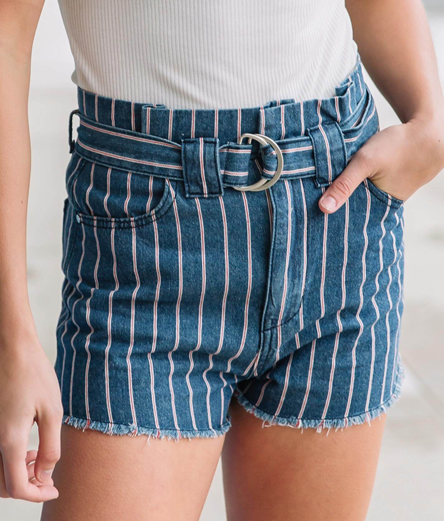 mustard seed denim shorts