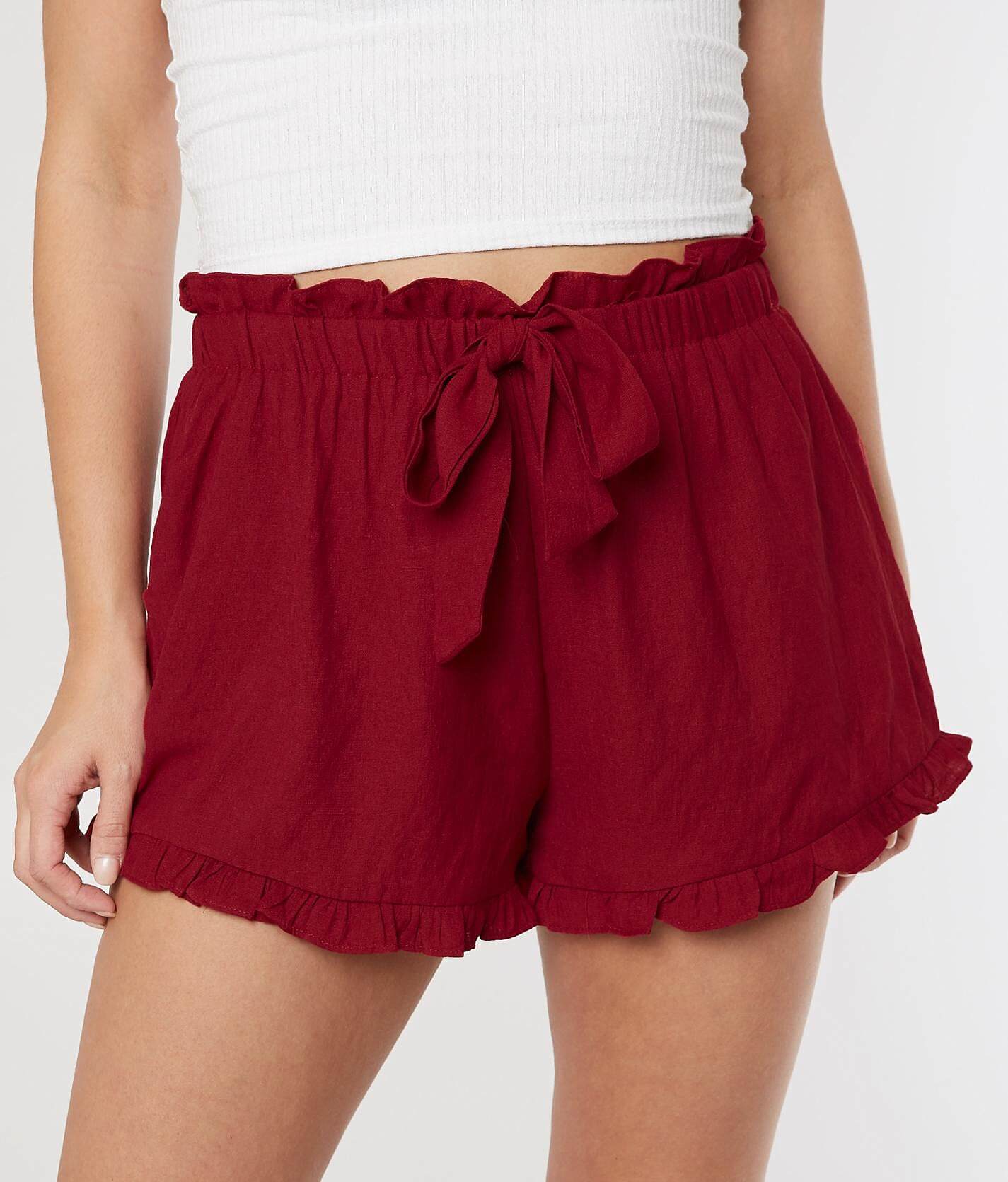 mustard paperbag shorts